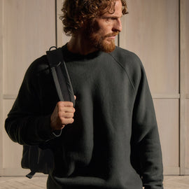 Cozy Fleece Raglan Crew in Fern | James Perse Los Angeles
