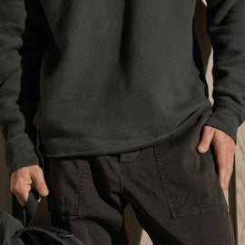 Cozy Fleece Raglan Crew in Fern | James Perse Los Angeles