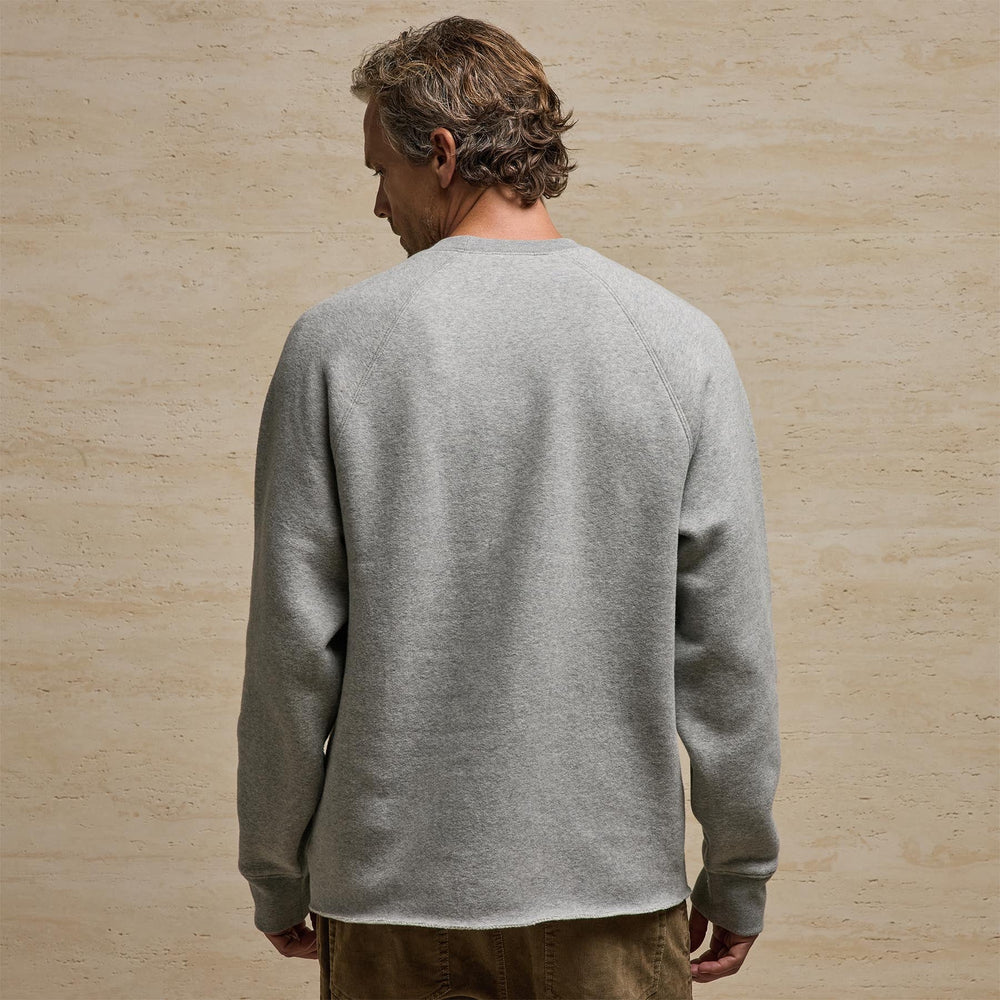 Cozy Fleece Raglan Crew in Heather Grey | James Perse Los Angeles
