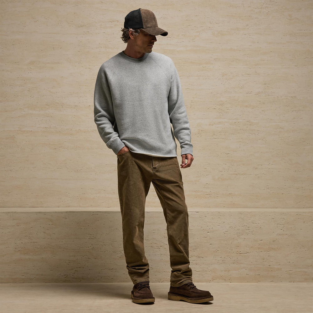 Cozy Fleece Raglan Crew in Heather Grey | James Perse Los Angeles