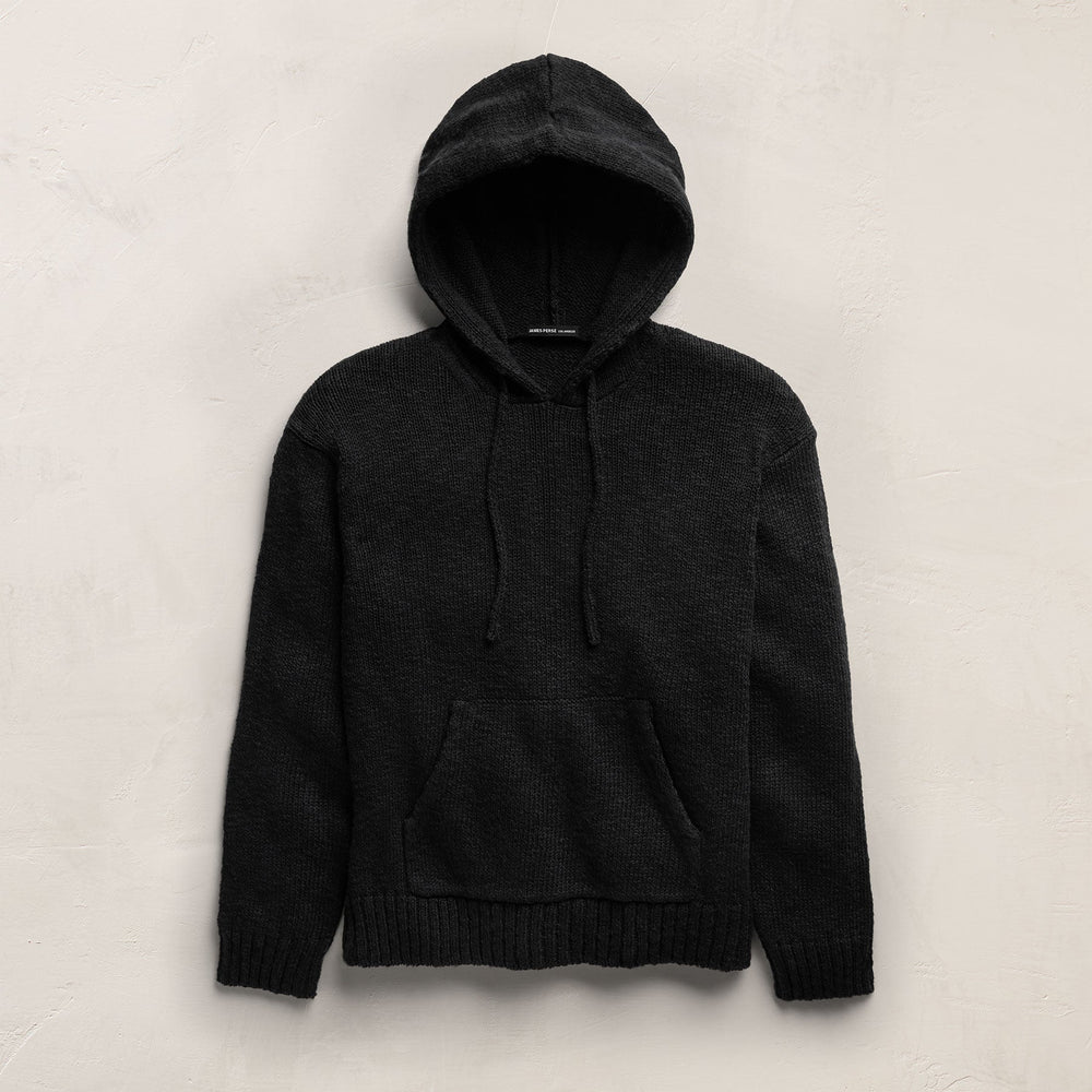 Cotton Linen Hoodie in Black | James Perse Los Angeles