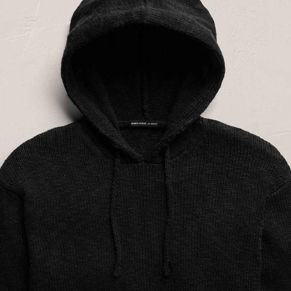 Cotton Linen Hoodie in Black | James Perse Los Angeles