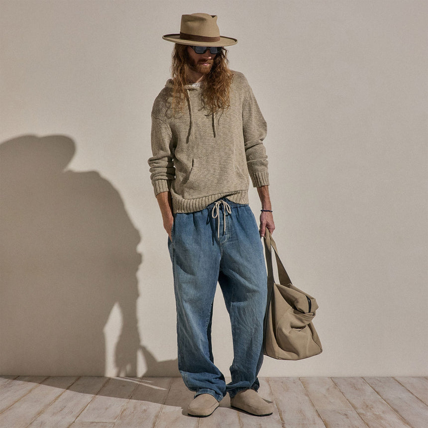 Cotton Linen Hoodie in Taupe | James Perse Los Angeles