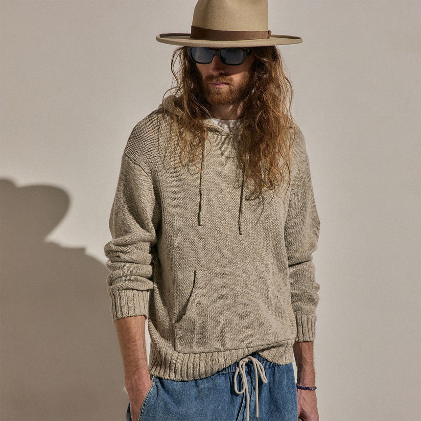 Cotton Linen Hoodie in Taupe | James Perse Los Angeles