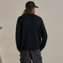 Cotton Linen Crew Sweater in Black | James Perse Los Angeles