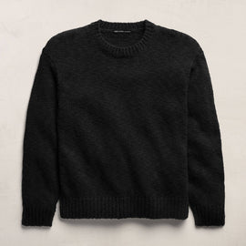 Cotton Linen Crew in Black | James Perse Los Angeles