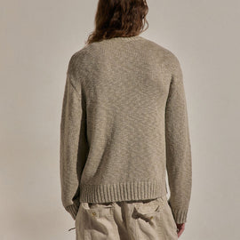 Cotton Linen Crew Sweater in Taupe | James Perse Los Angeles