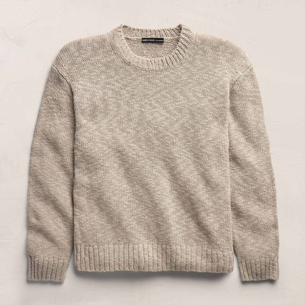Cotton Linen Crew in Taupe | James Perse Los Angeles