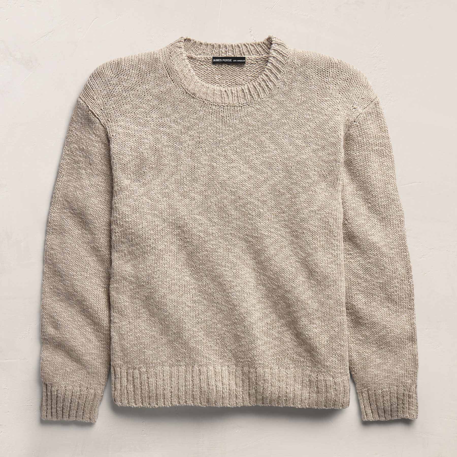 Cotton Linen Crew in Taupe | James Perse Los Angeles