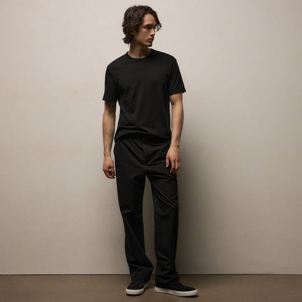 Italian Heavy Poplin Trouser in Black | James Perse Los Angeles