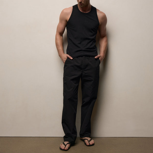 Italian Heavy Poplin Trouser in Black | James Perse Los Angeles