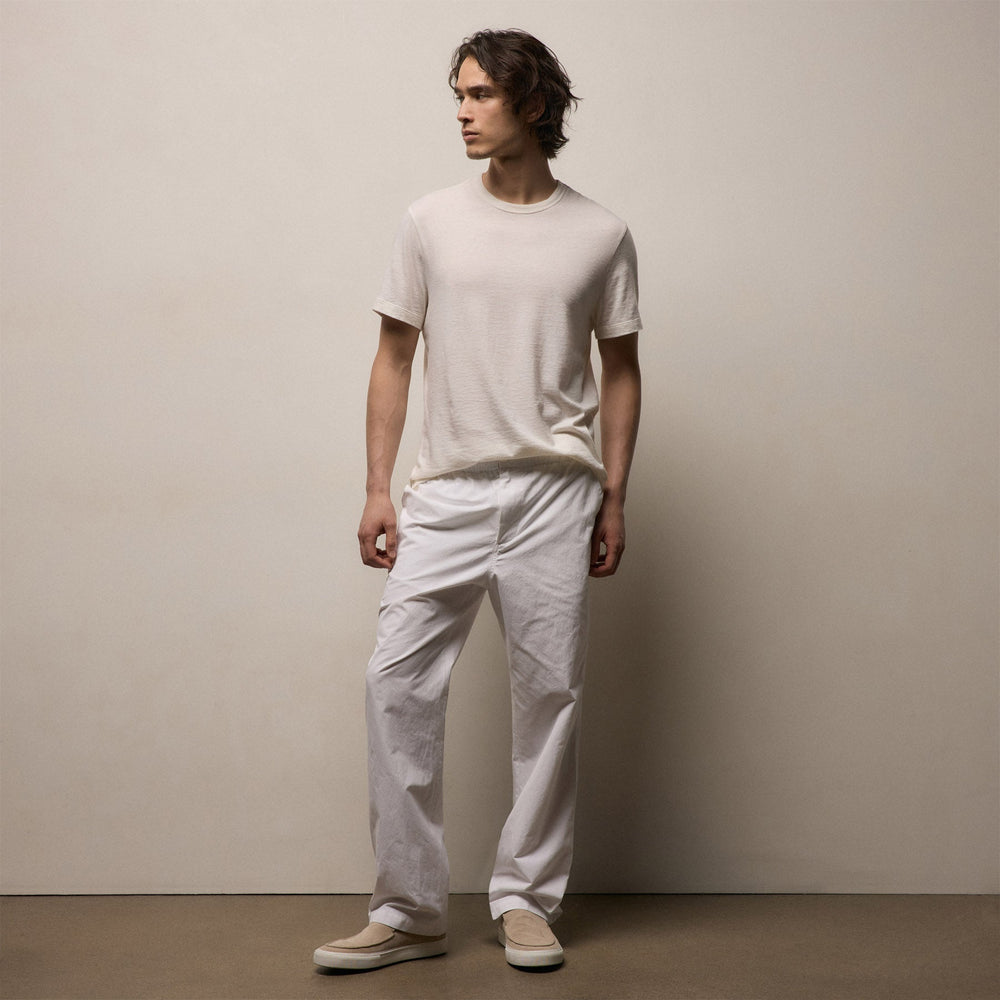 Italian Heavy Poplin Trouser in White | James Perse Los Angeles