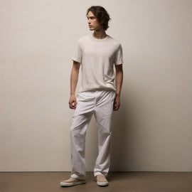 Italian Heavy Poplin Trouser in White | James Perse Los Angeles