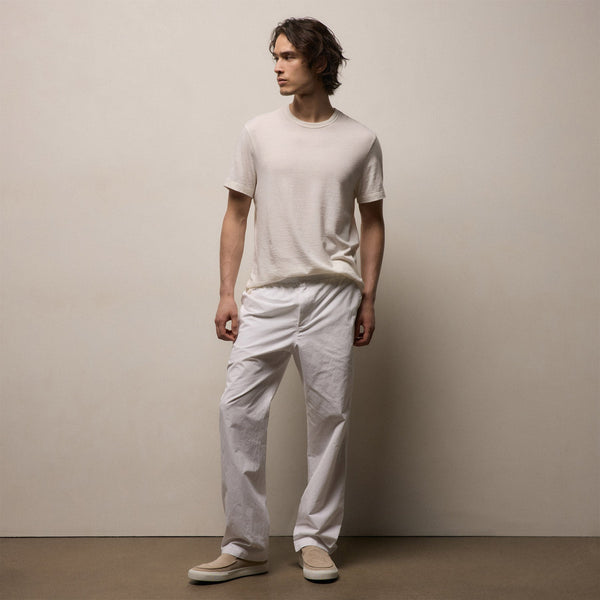 Italian Heavy Poplin Trouser in White | James Perse Los Angeles