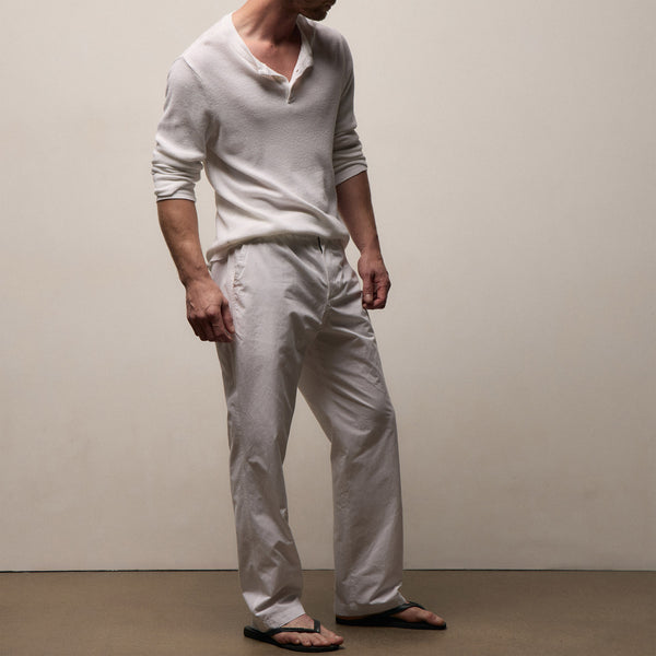 Italian Heavy Poplin Trouser in White | James Perse Los Angeles