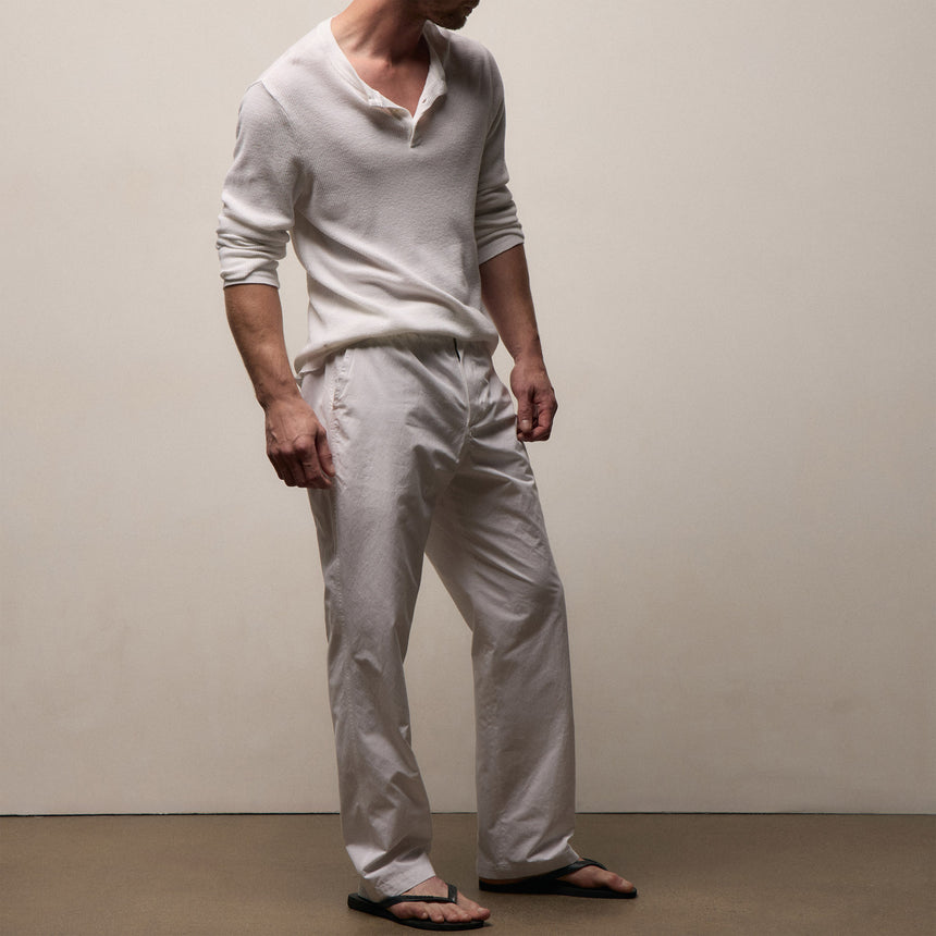 Italian Heavy Poplin Trouser in White | James Perse Los Angeles