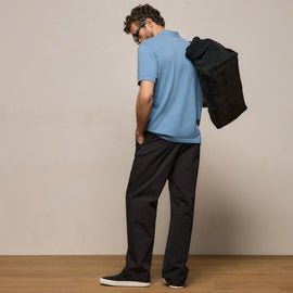 Italian Heavy Poplin Clean Front Trouser in Black | James Perse Los Angeles