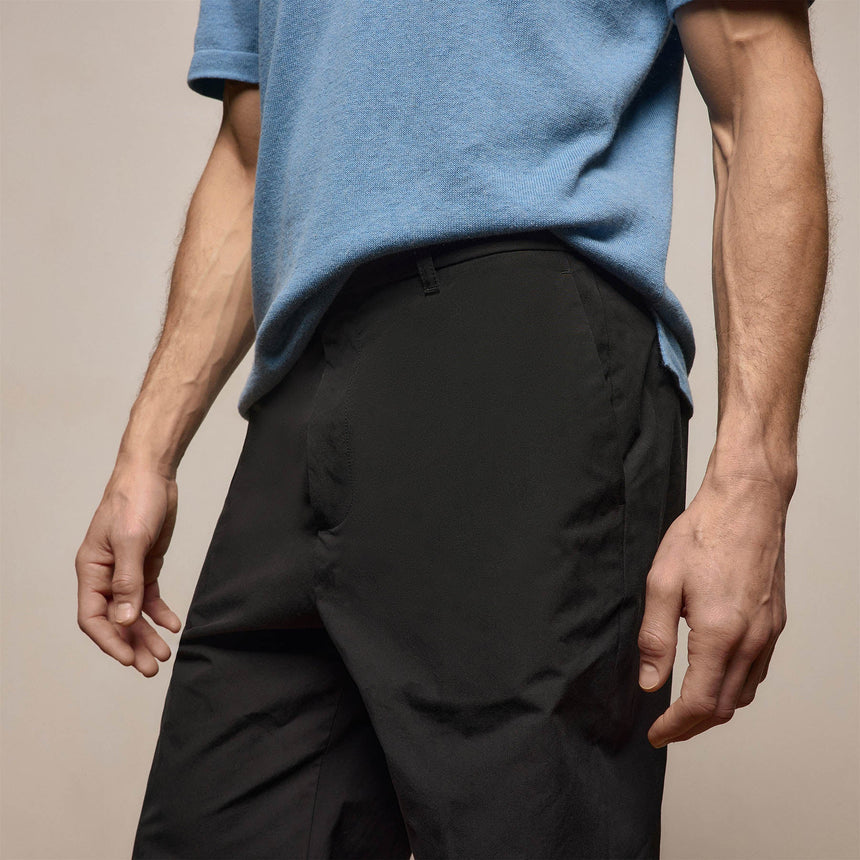 Italian Heavy Poplin Clean Front Trouser in Black | James Perse Los Angeles