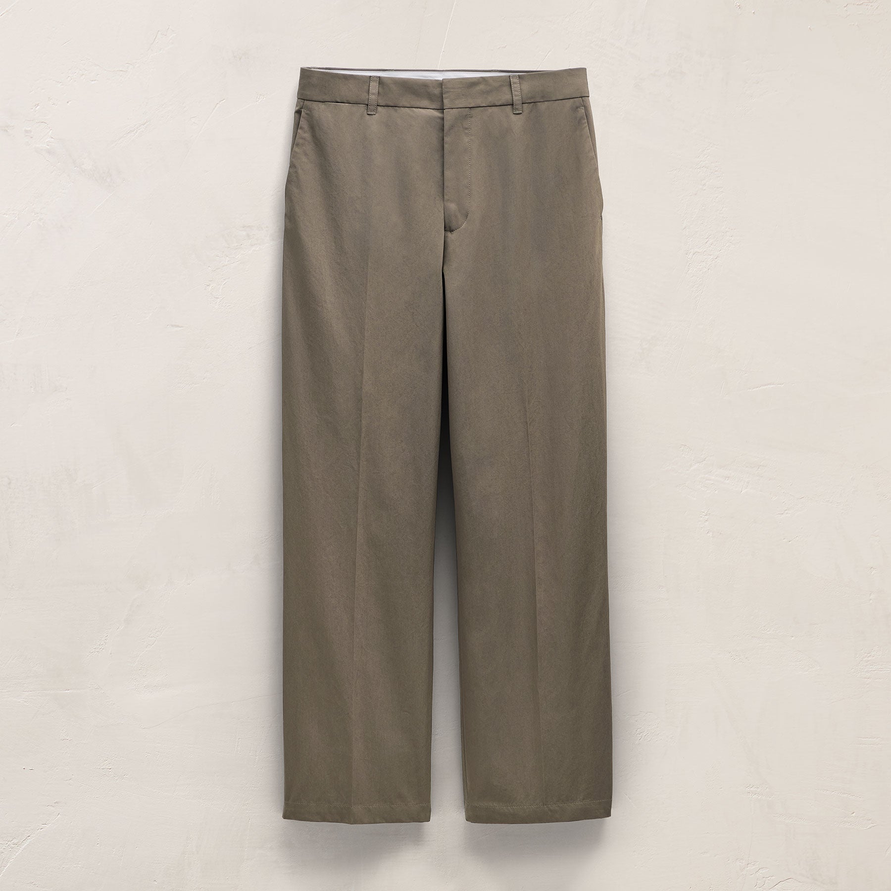 Italian Heavy Poplin Clean Front Trouser in Light Olive | James Perse Los Angeles