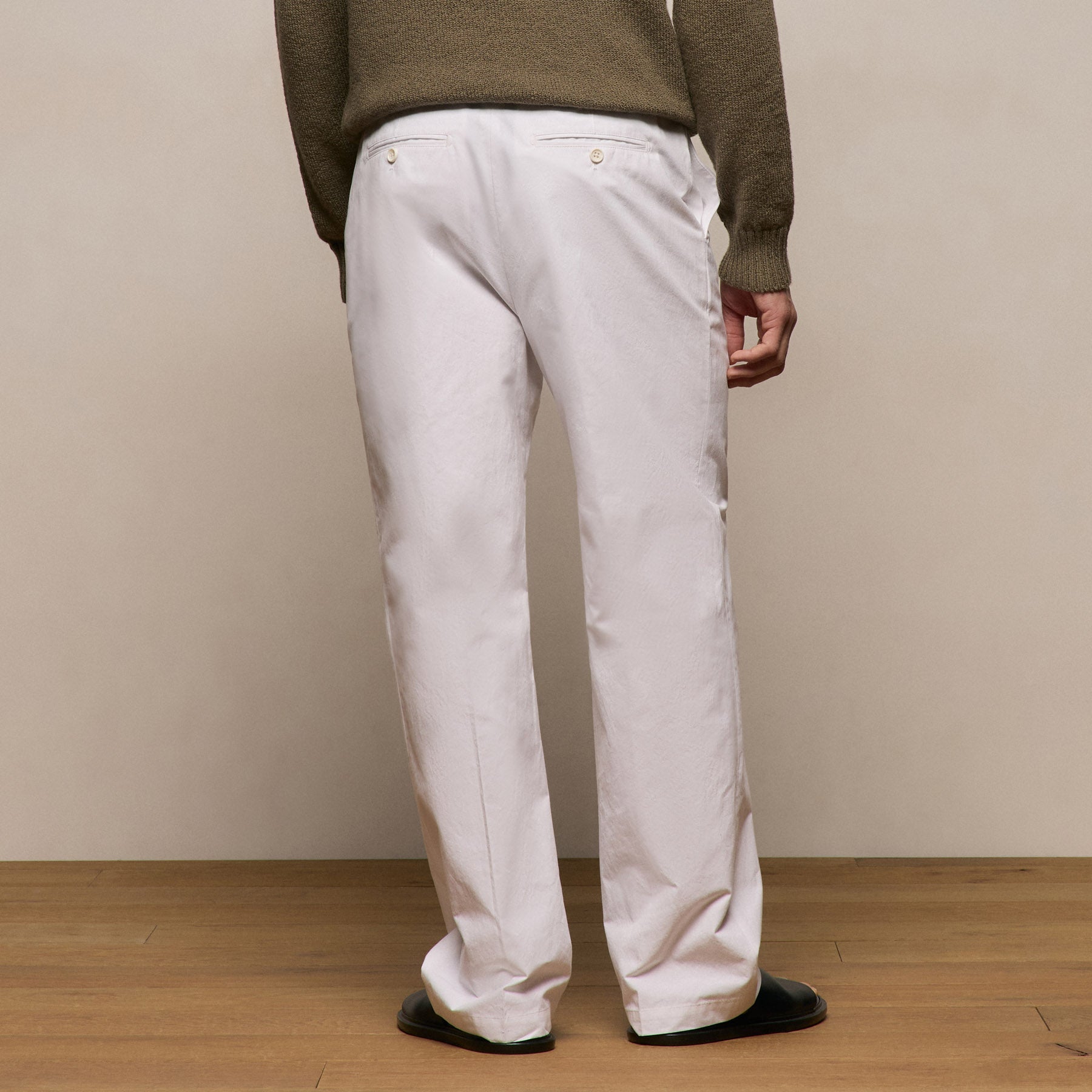 Italian Heavy Poplin Clean Front Trouser in White | James Perse Los Angeles