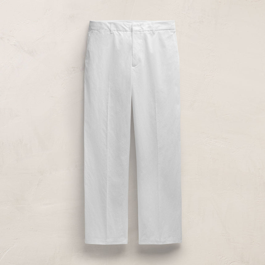 Italian Heavy Poplin Clean Front Trouser in White | James Perse Los Angeles