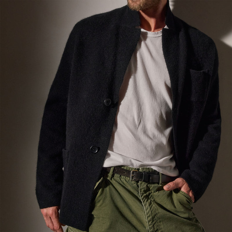 Sweater Knit Blazer  in Black | James Perse Los Angeles