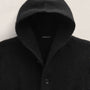 Chunky Waffle Knit Hooded Coat in Black | James Perse Los Angeles
