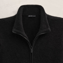 Wool Alpaca Stretch Zip Front in Black | James Perse Los Angeles FLAT