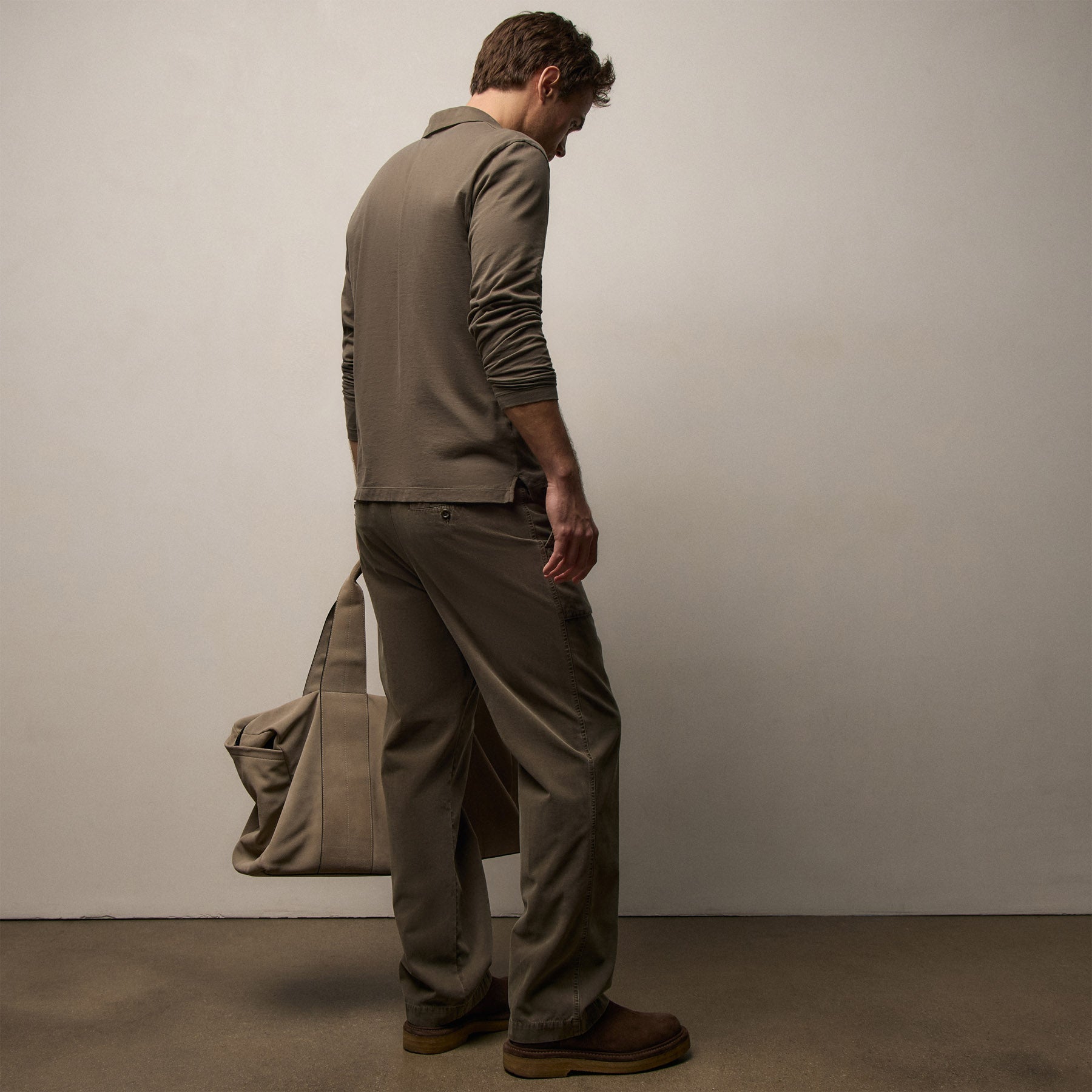 Cotton Cashmere Utility Pant In Army Green Pigment | James Perse