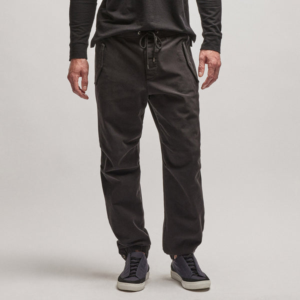 Cotton Terry Flight Pant in Black | James Perse Los Angeles