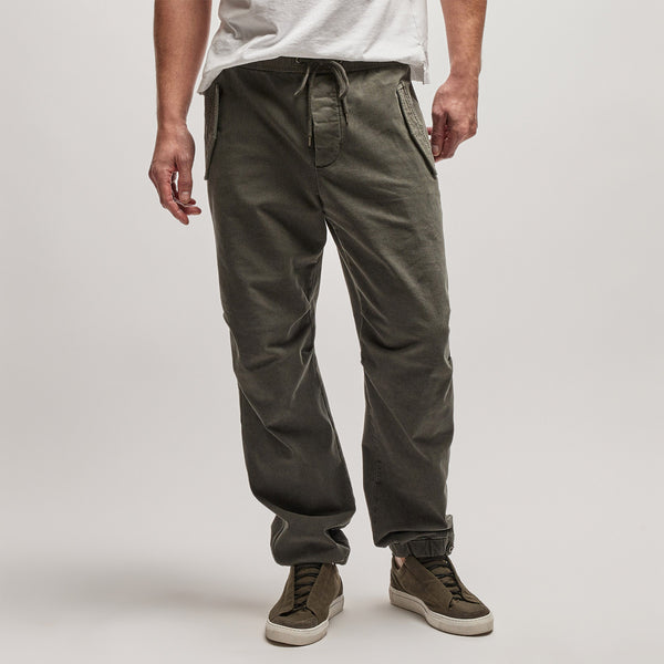 Cotton Terry Flight Pant in Dark Olive Pigment | James Perse Los Angeles