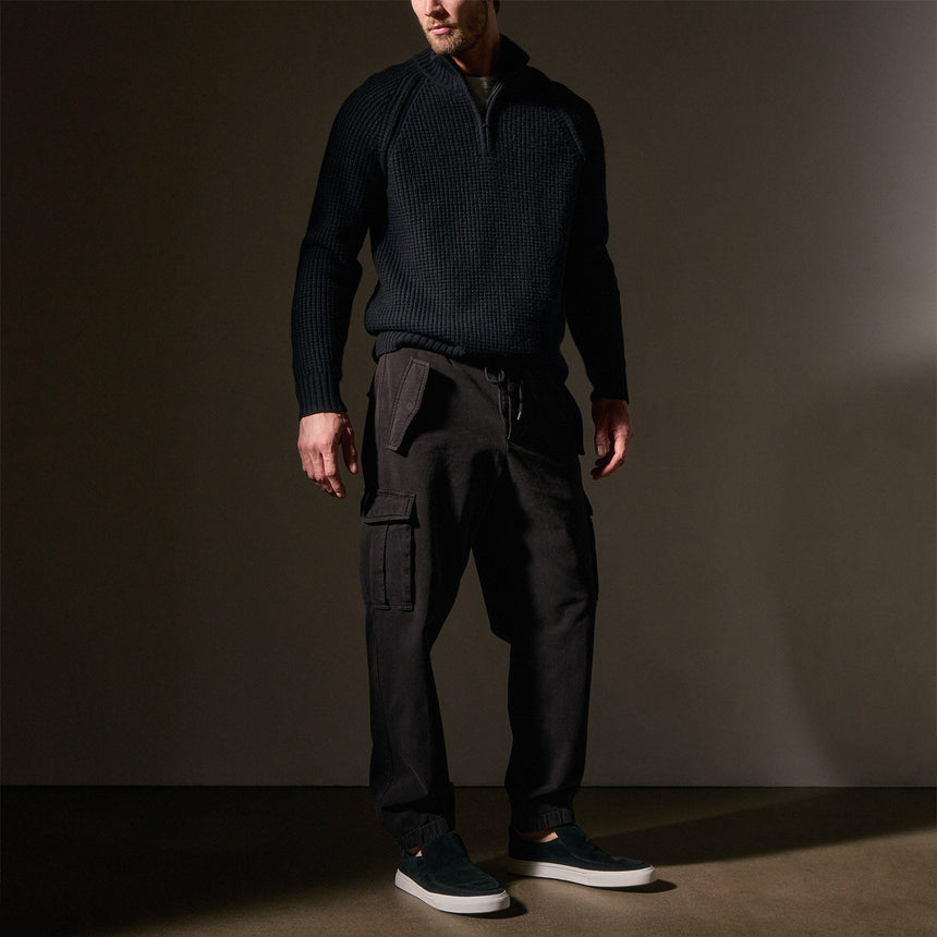 Woven Terry Cargo Pant in Black | James Perse Los Angeles