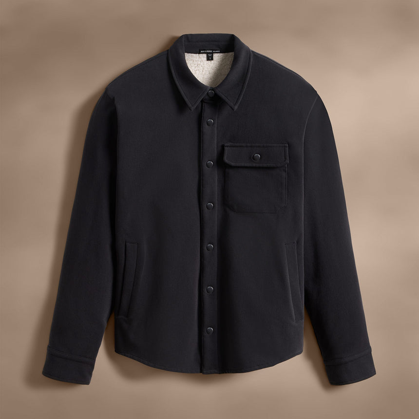 Woven Cotton Terry Shirt Jacket in Magma | James Perse Los Angeles
