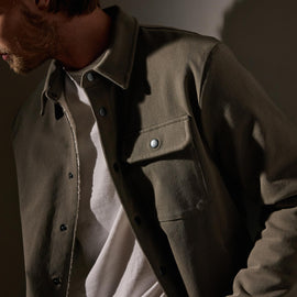 Sherpa Lined Woven Shirt Jacket in Peet | James Perse Los Angeles