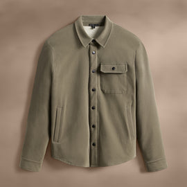 Sherpa Lined Woven Shirt Jacket in Peet | James Perse Los Angeles