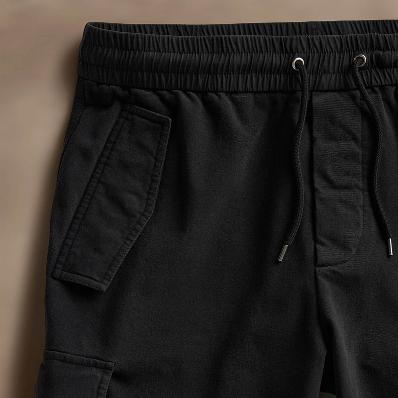 Woven Cotton Terry Cargo Short in Black | James Perse Los Angeles