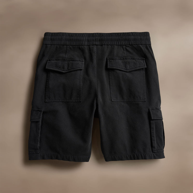 Woven Cotton Terry Cargo Short in Black | James Perse Los Angeles