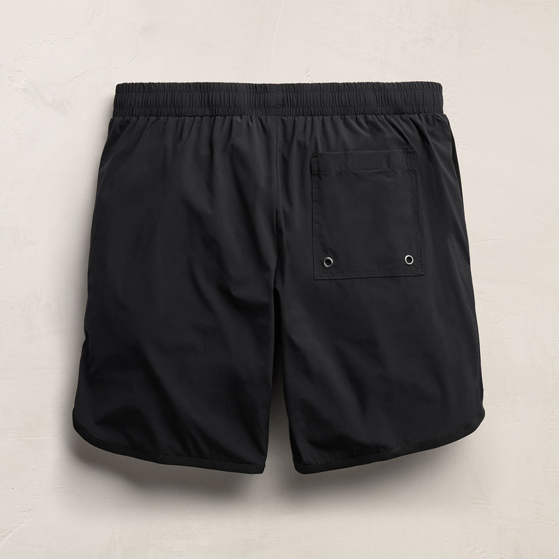 Curved Hem Board Short in Black/Black | James Perse Los Angeles