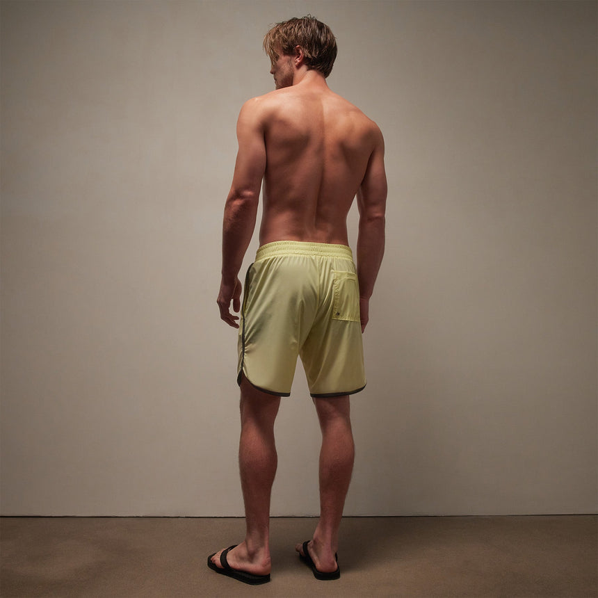 Curved Hem Board Short in Neon/Carbon | James Perse Los Angeles
