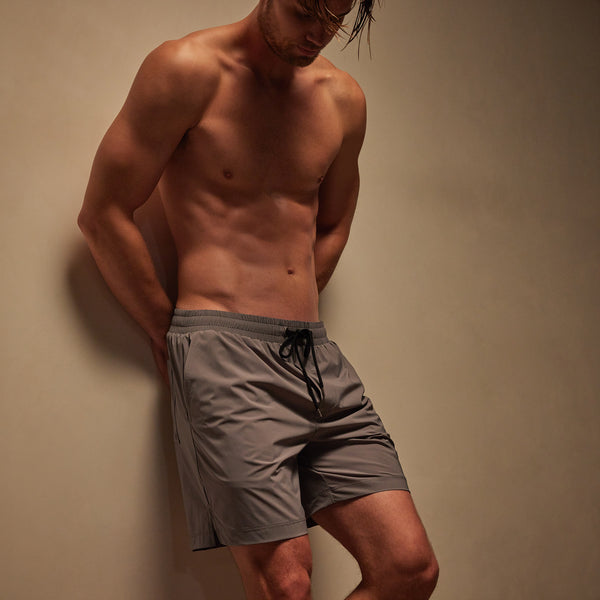 Split Hem Board Short in Dusk | James Perse Los Angeles