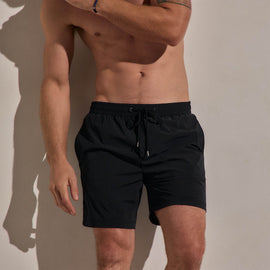 Contrast Piped Boardshort in Black/Carbon | James Perse Los Angeles