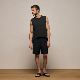 Contrast Piped Boardshort in Black/Carbon | James Perse Los Angeles