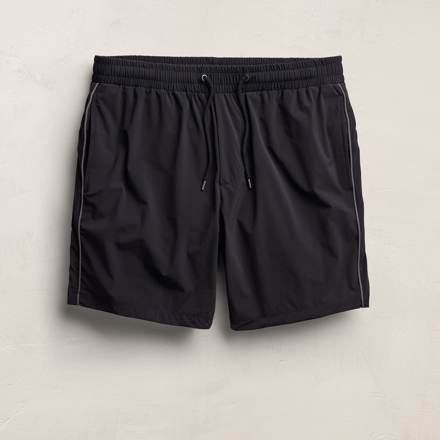 Contrast Piped Boardshort in Black/Carbon | James Perse Los Angeles