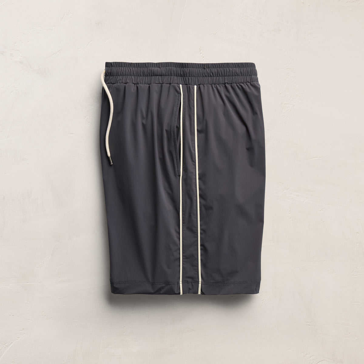 Contrast Piped Boardshort - Carbon/Ivory