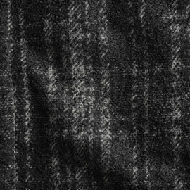 Wool Blend Plaid Car Coat  in Black/Grey Plaid | James Perse Los Angeles
