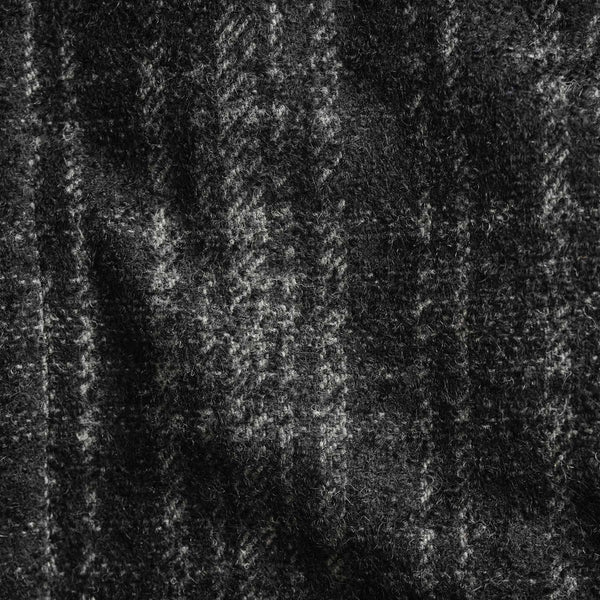 Wool Blend Plaid Car Coat  in Black/Grey Plaid | James Perse Los Angeles