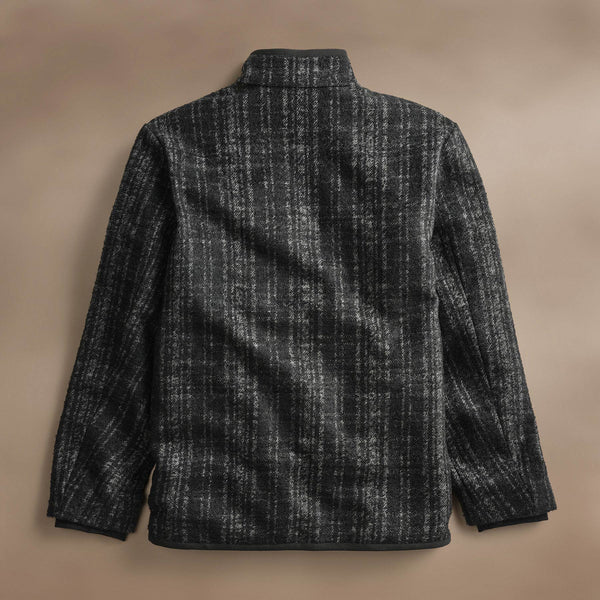 Wool Blend Plaid Car Coat  in Black/Grey Plaid | James Perse Los Angeles