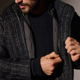 Wool Blend Plaid Car Coat in Black/Grey Plaid | James Perse Los Angeles