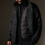 Wool Blend Plaid Car Coat in Black/Grey Plaid | James Perse Los Angeles