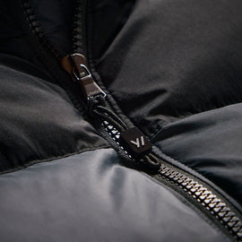 Two Tone Down Front Zip Up Sweater  in Black/Carbon/Coal | James Perse Los Angeles